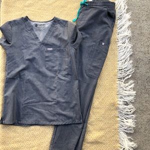 Figs grey scrubs set yola pants